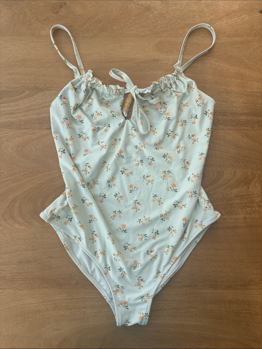 aerie Light Mint Floral One-Piece Swimsuit with Adjustable Strap